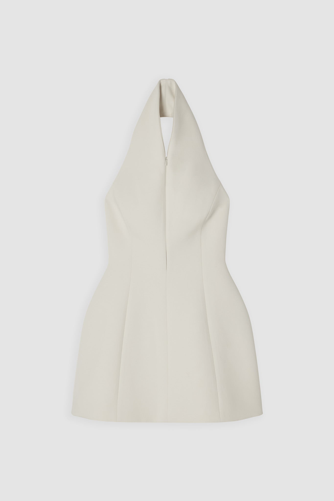 Cotton Mix Zip Collar Mini Dress