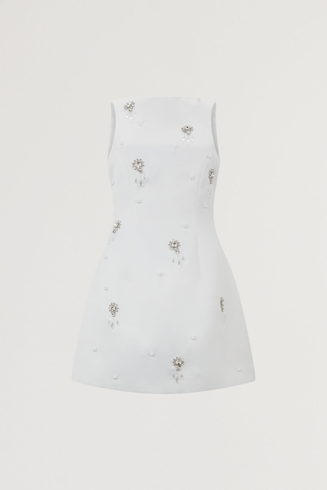 Satin Crystal Mini Dress