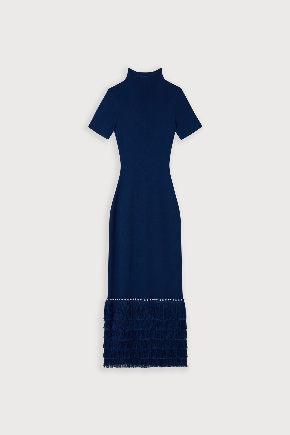 Knitted Fringe Detail Midi Dress