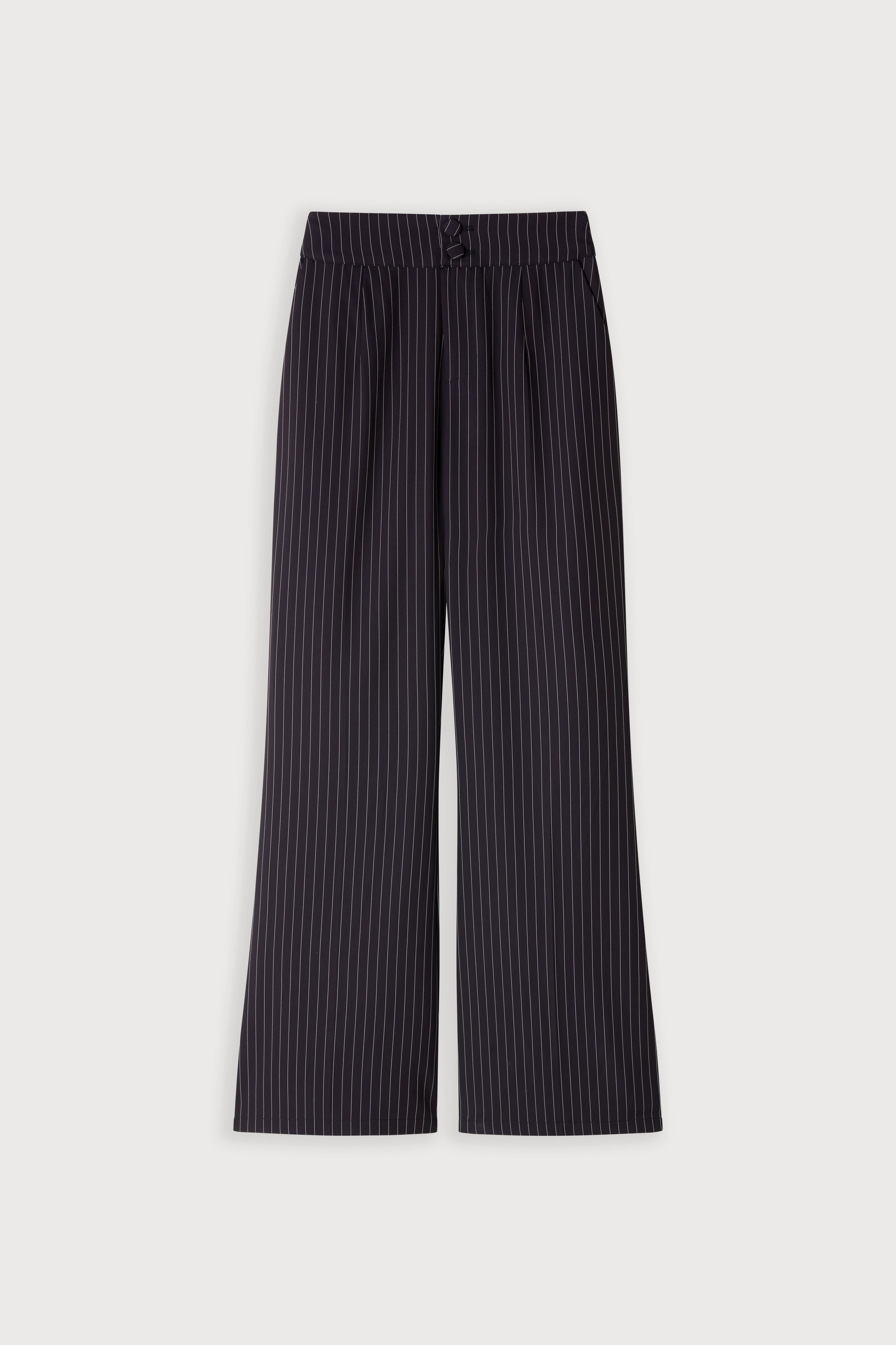 Pinstripe Slim Flare Trousers
