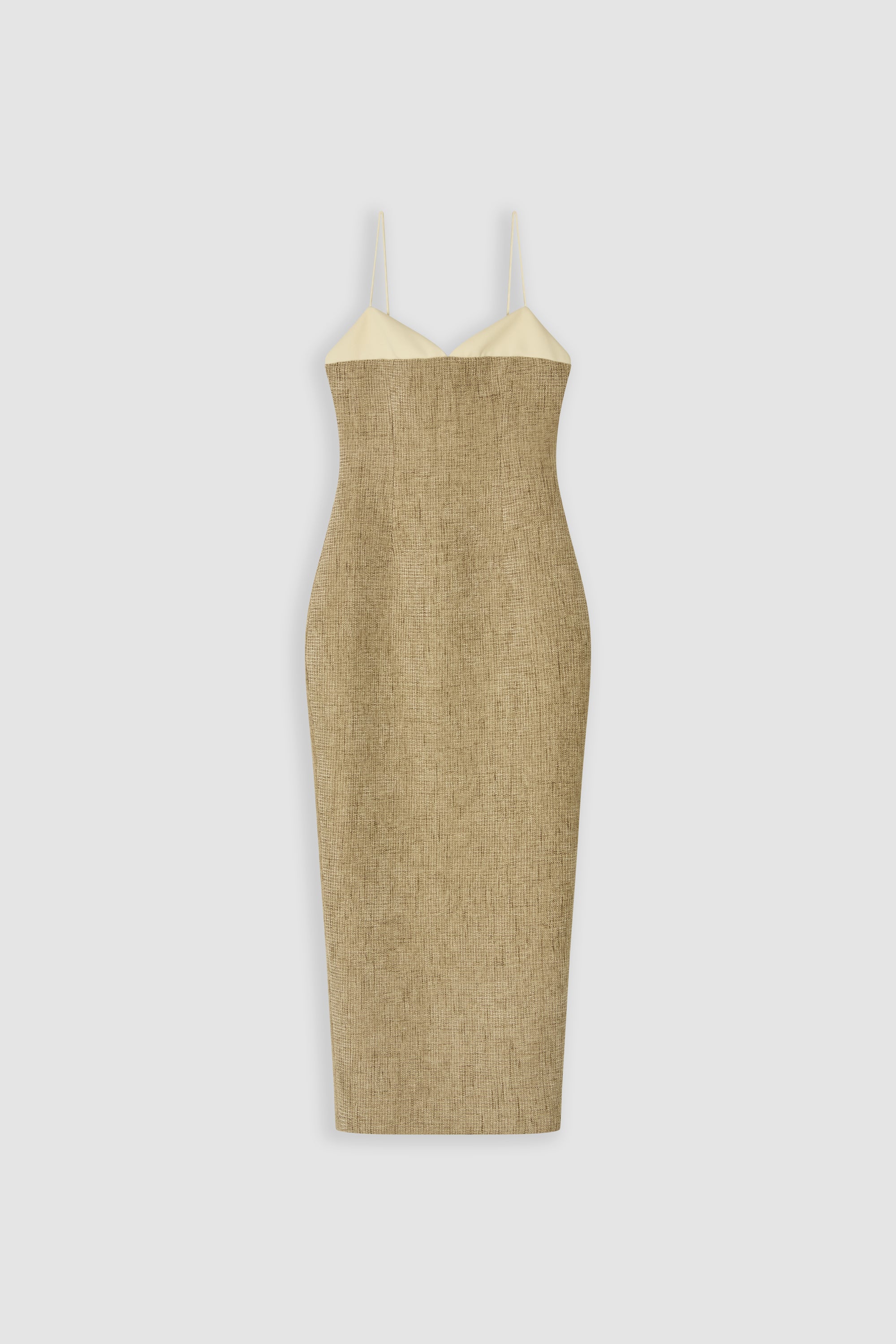 Tweed Contrast Detail Midi Dress