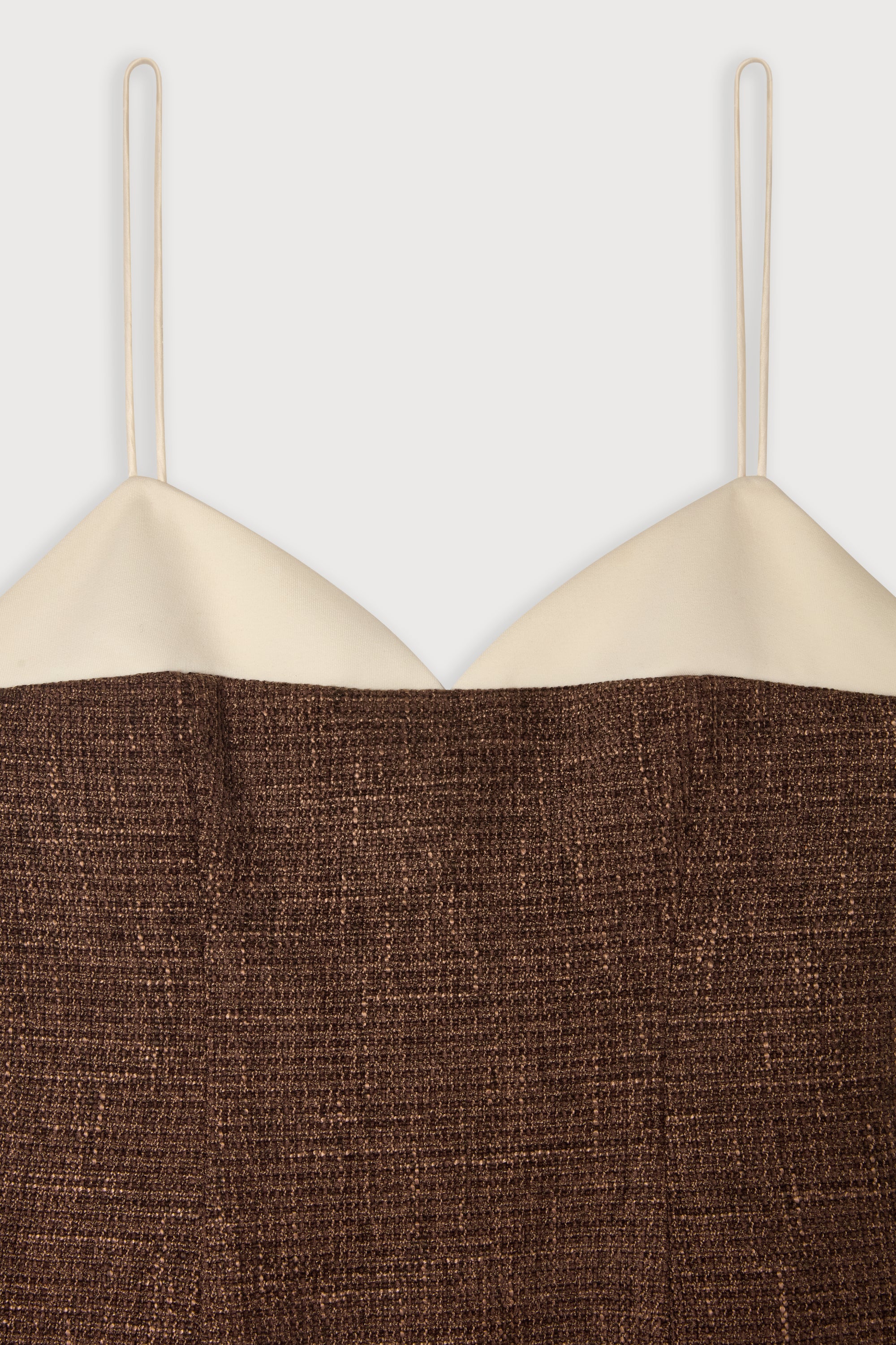 Tweed Contrast Detail Midi Dress