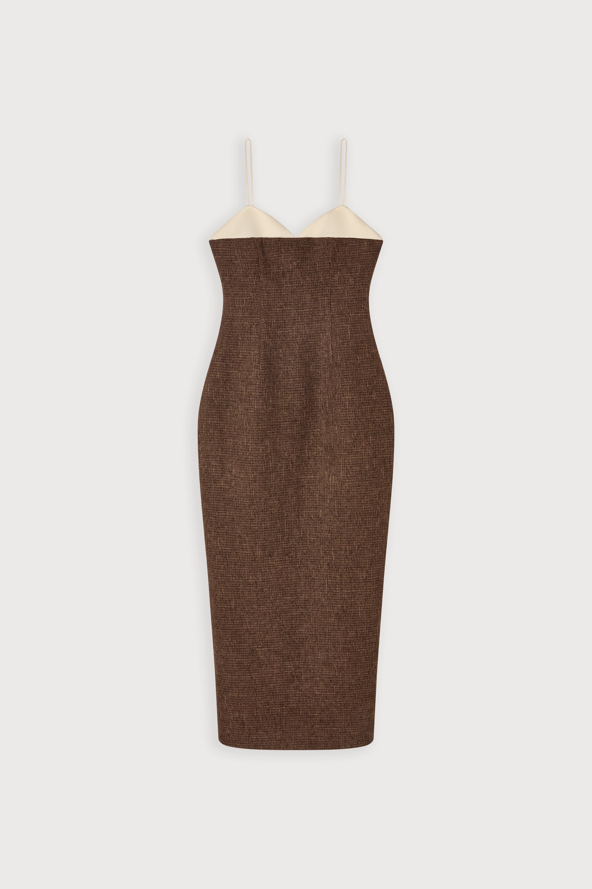 Tweed Contrast Detail Midi Dress