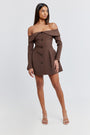 The Ultimate Muse Button Up Mini Dress | Chocolate Brown