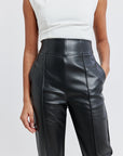 The Ultimate Muse Straight Leg Leather Trousers | Black