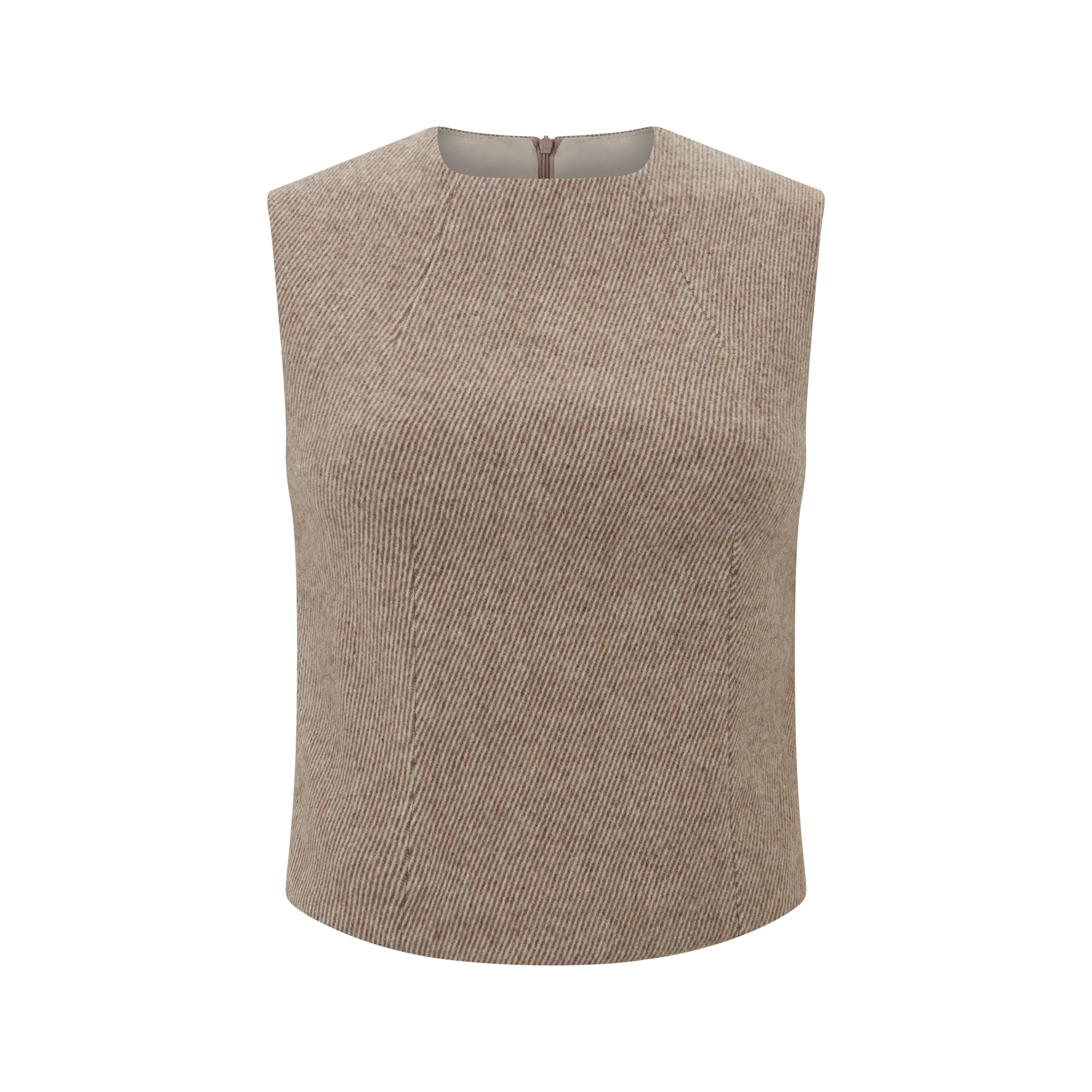 The Ultimate Muse Tweed Sleeveless Top | Brown