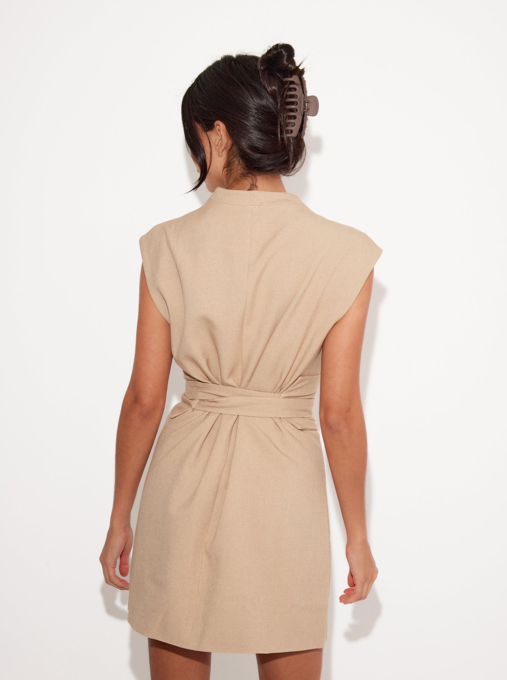 The Ultimate Muse Sleeveless Dress with Additional Belts | Camel