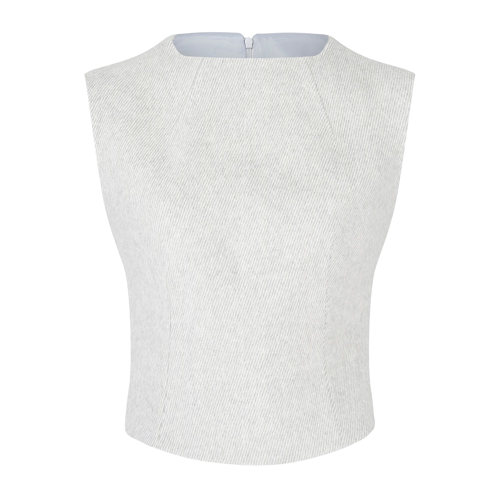 The Ultimate Muse Tweed Sleeveless Top | Grey