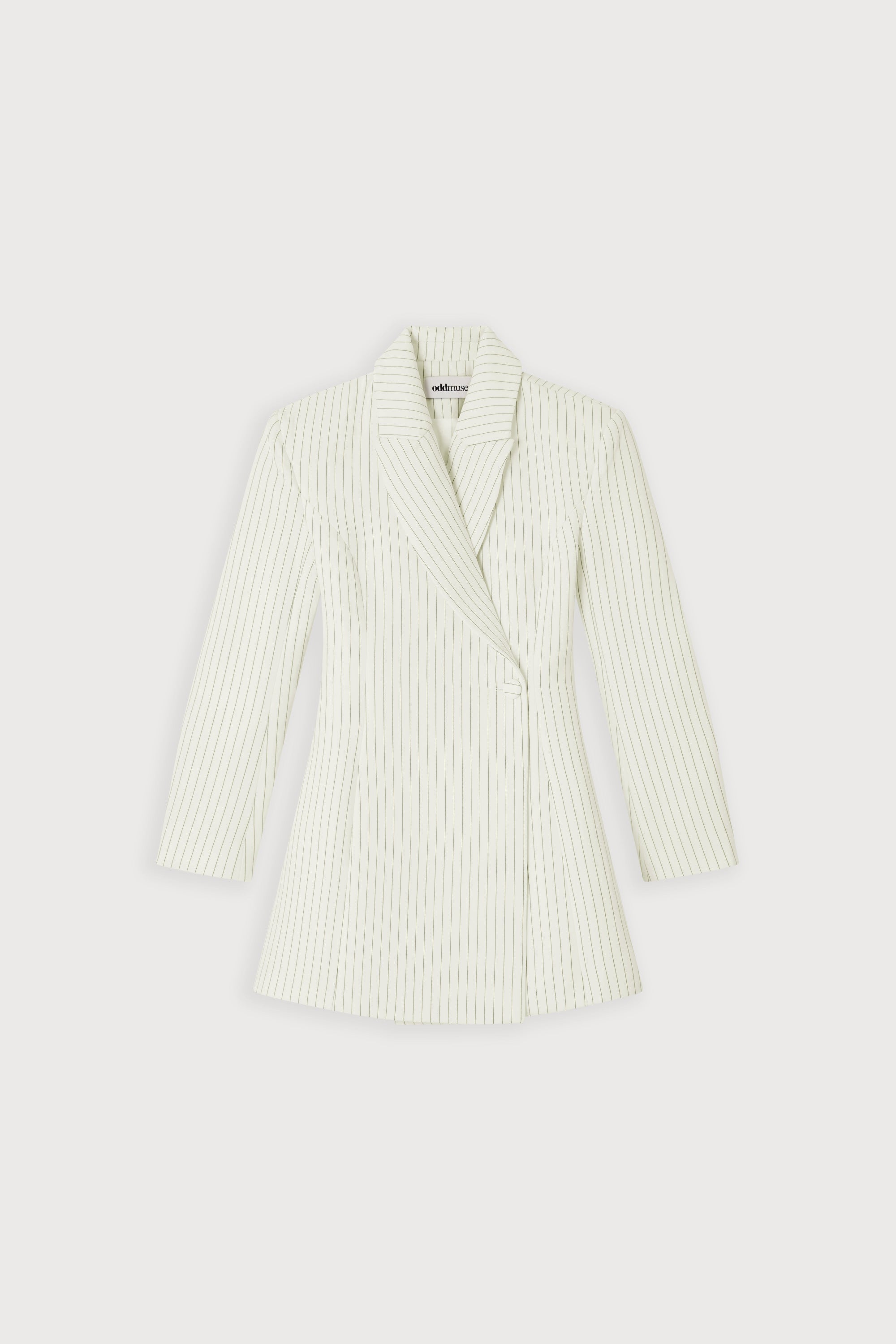 Pinstripe Tailored Blazer Dress