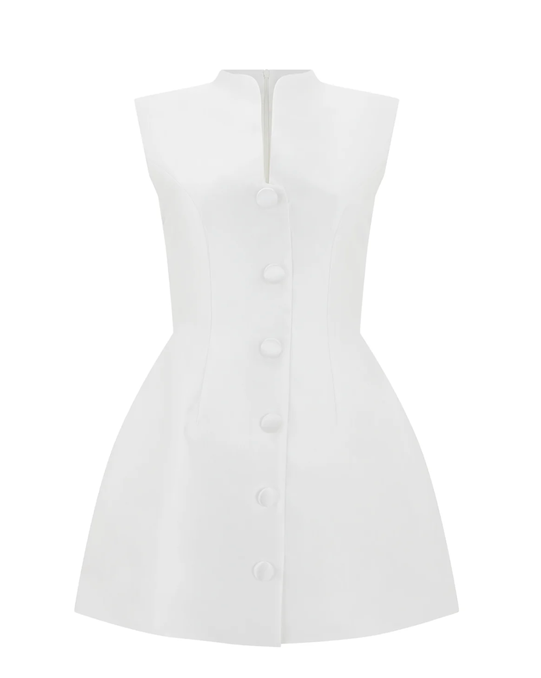 The Ultimate Muse Satin Button Mini Dress | White