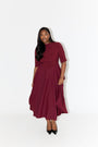Mid Sleeve Midi Dress