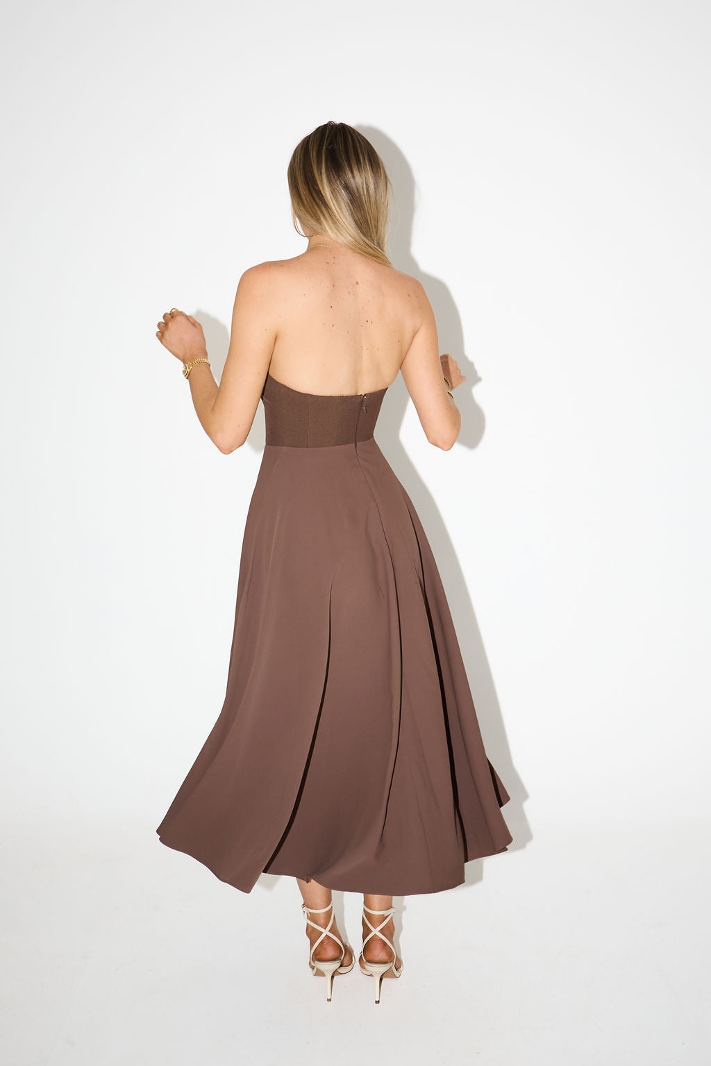 The Ultimate Muse Strapless Midi Dress | Chocolate